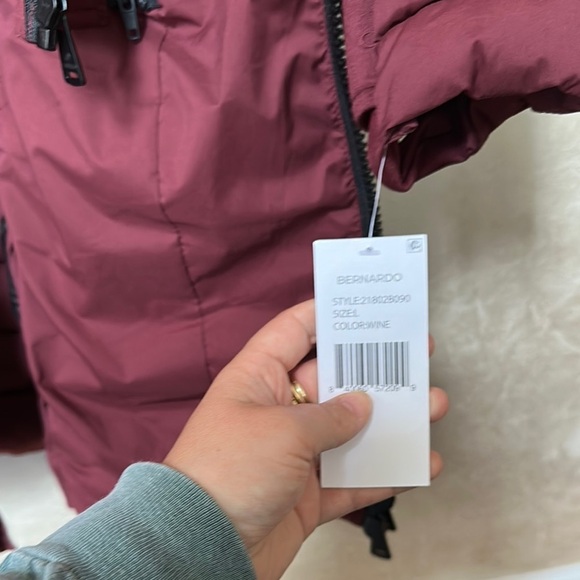 NWT Bernardo double layer eco-plume combo bib long puffer sz large - Picture 4 of 10